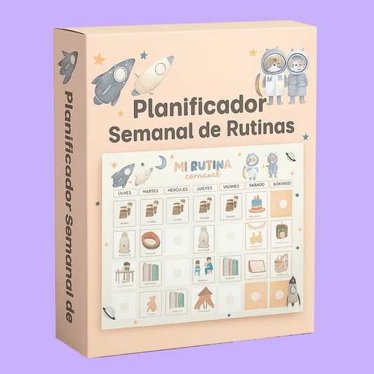 🗓️ Planificador Semanal Infantil de Rutinas 💛 + 210 Tarjetas de Tareas Hermosas